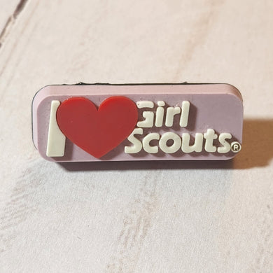 I Love Girl Scouts Rubber Pin