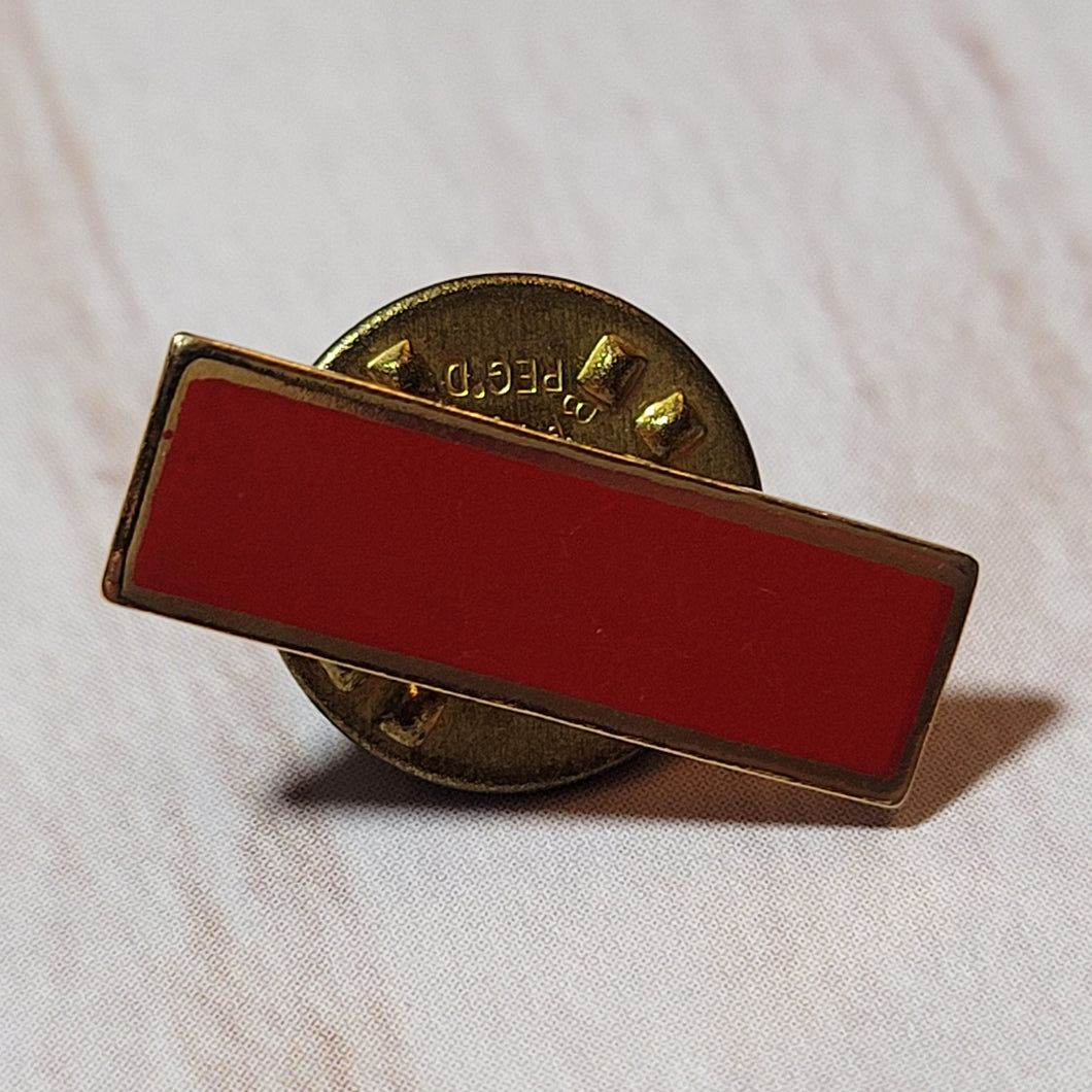 Community Service Bar Pin - Red - Flat